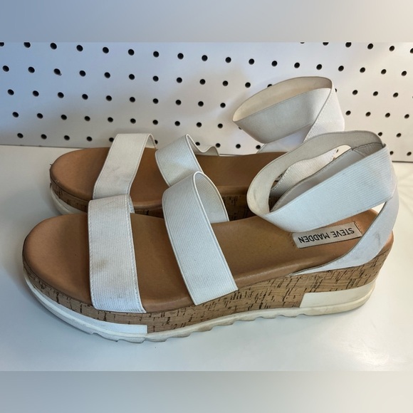 Steve Madden Women's Bandi Sandal White Platform Sandals 11M - Picture 4 of 15